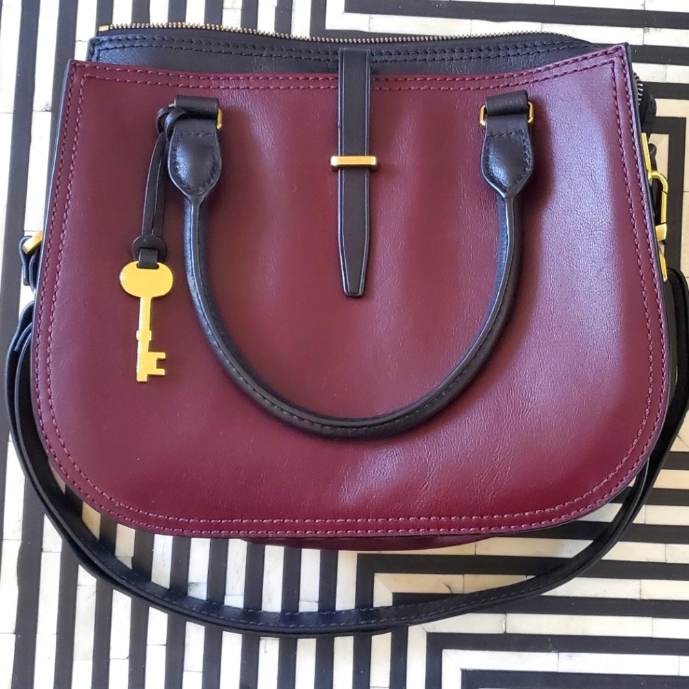 Fossil Burgundy Crossbody